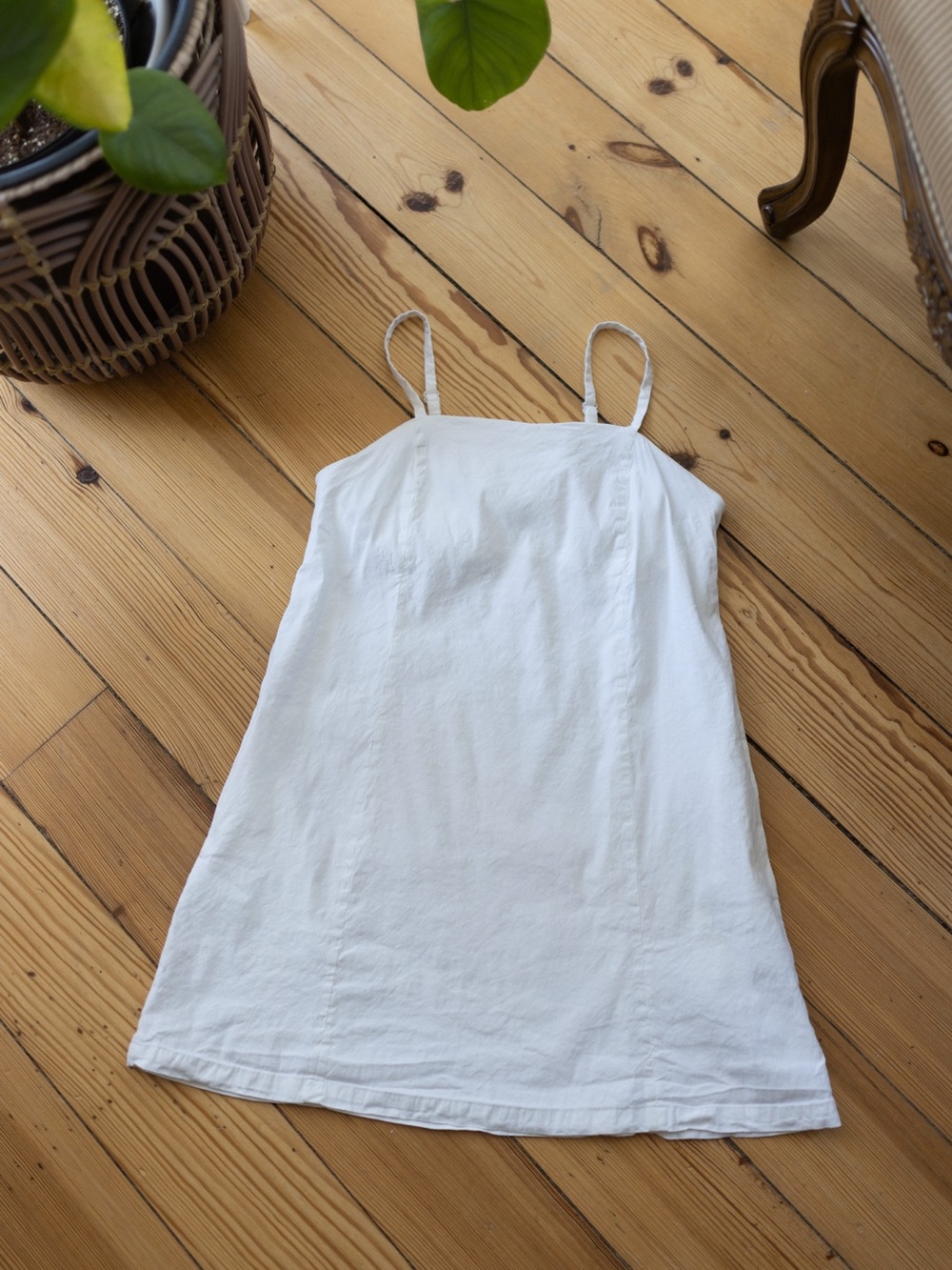 Athleta White Mini Dress Linen Blend